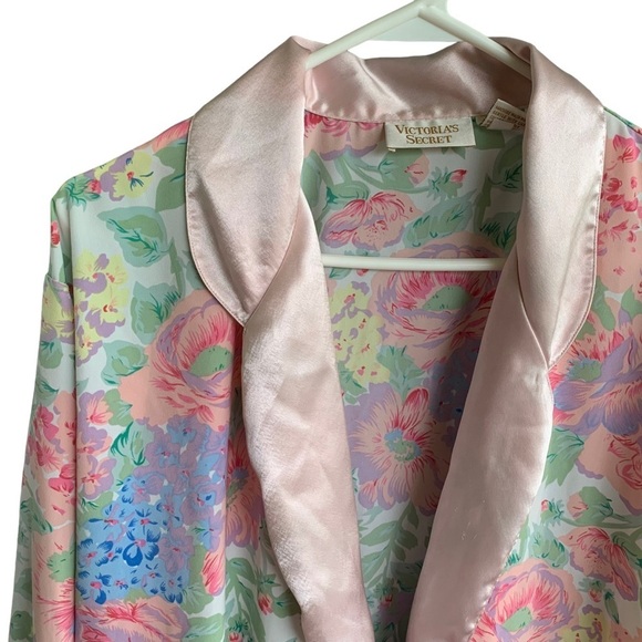 Vintage Victoria’s Secret Robe Floral Gold Label Women’s Size Medium Flowers - Picture 2 of 6